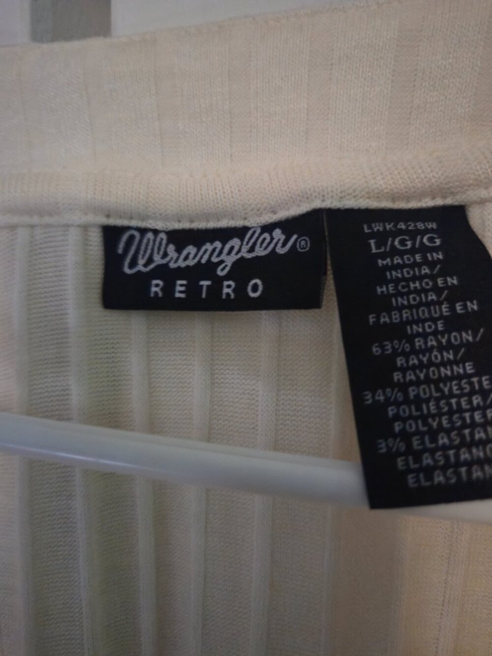 Wrangler Retro Ribbed Henley Top (Large, NWT) - Picture 4 of 4